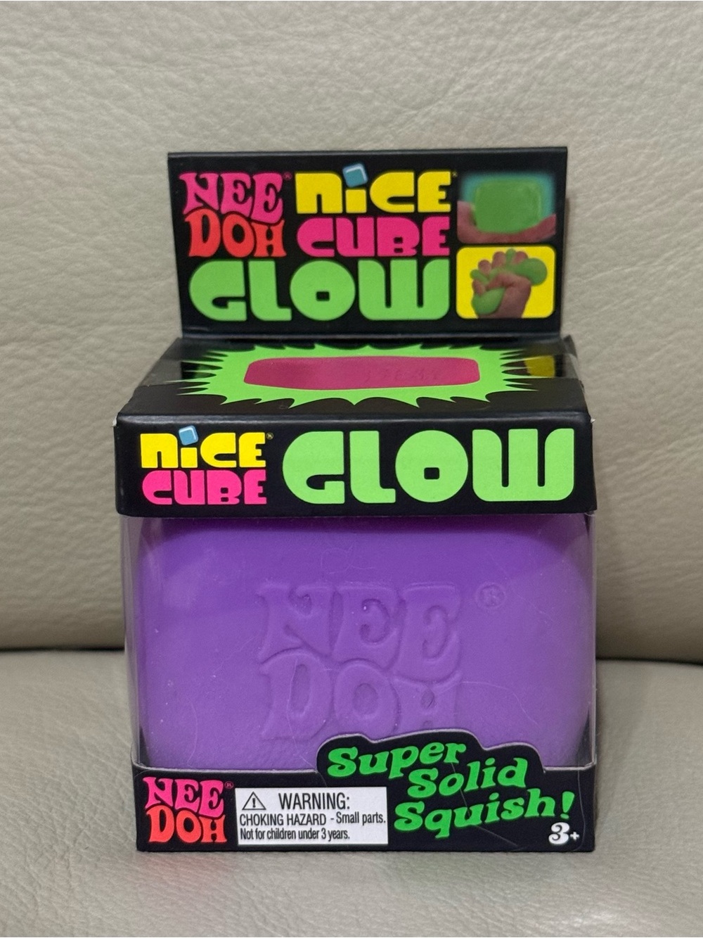 NEW NeeDoh Nice Cube Glow In The Dark Purple Schylling Authentic